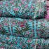 African-Style Cotton Fabric for Girls' Dresses and Bags - 100% Cotton Teal Blue Block Printing Cotton Cloth by the Yard