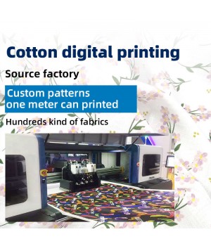 Cotton digital printing processing customization no MOQ custom pattern fabric China printing factory provide design services