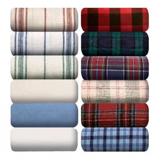 China Manufacture Factory Yarn Dyed 100% Cotton Flannel/Brushed Twill Check/Plaid Fabric