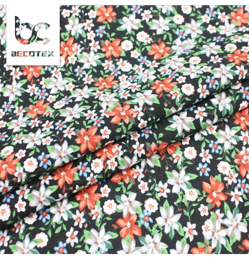 Digital Printing Cotton Fabric Custom Flower Pattern Printed Cotton Fabric